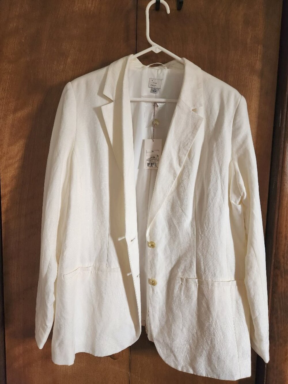 A New Day Size 18 Cream Linen Blend Blazer NWT